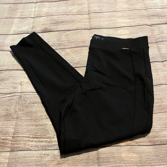 Black Tahari Slacks / Pants with Stretch, Size Petite L, Thread loose on back - Picture 1 of 11